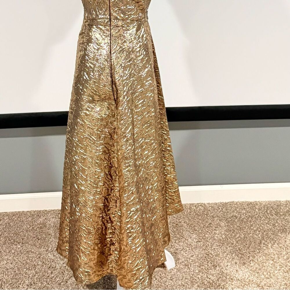 Antonio Melani Bridgett One Shoulder Metallic A-Line Evening Gown Dress Sz 2 NWT - Picture 9 of 16